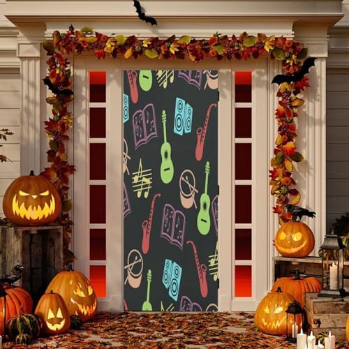 Susiyo Musical Vector Halloween Door Cover 32x79in