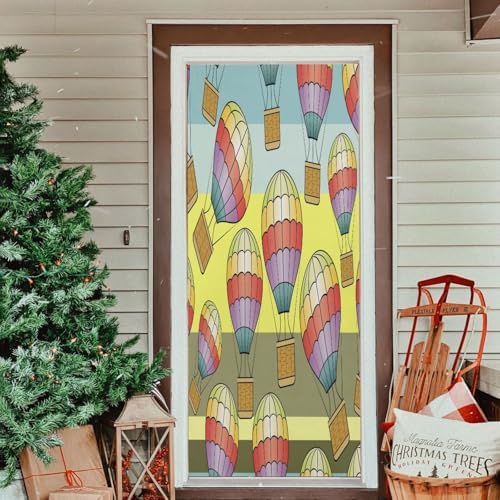 Susiyo Hot Air Balloons Halloween Door Cover 32x79 in