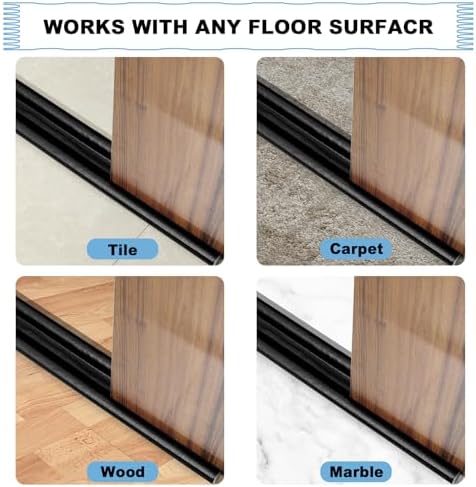 2Pcs Double Door Draft Stopper 37 Inch Soundproof Windproof