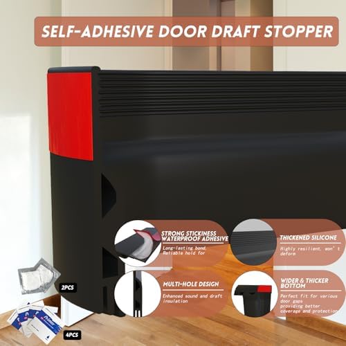 Floatlive Door Draft Stopper Black 78 Inch