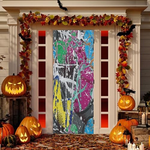Susiyo Halloween Door Cover Stretch Fabric Decor