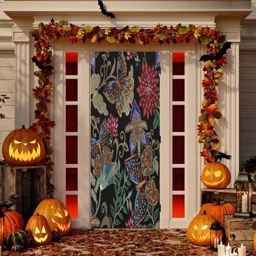 Susiyo Fantasy Flowers Butterflies Halloween Door Cover