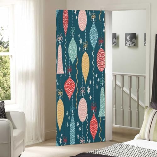 Susiyo Christmas Ornaments Door Cover Stretch Fabric Decor