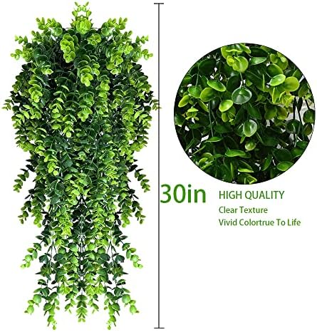 4 Pack Artificial Eucalyptus Hanging Plants for Home and Wedding Decor