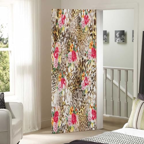 Susiyo Colorful Leopard Door Cover 32x79 in