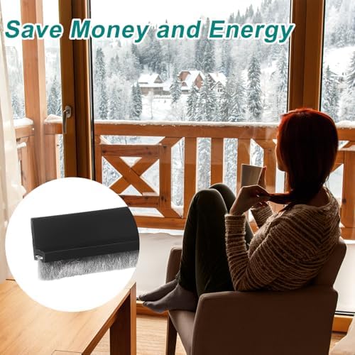 Uxcell 2 Pcs Door Sweep with Self Adhesive Black