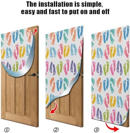 Susiyo Colorful Baby Footprints Halloween Door Cover