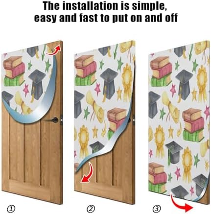 Susiyo Graduation Cap Stars Halloween Door Cover Stretch Fabric Backdrop
