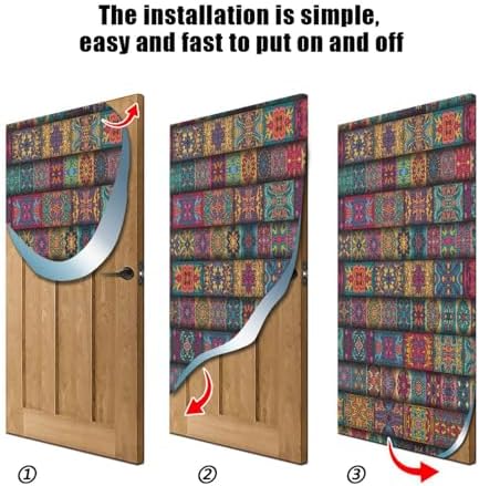 Susiyo Colorful Halloween Door Cover Stretch Fabric 32x79 in