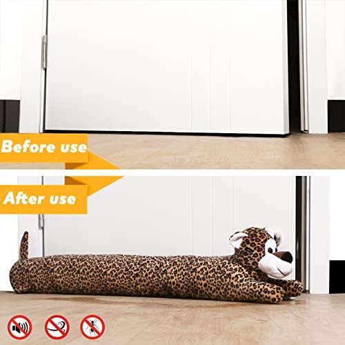 36 Inch Leopard Animal Draft Stopper for Door and Window