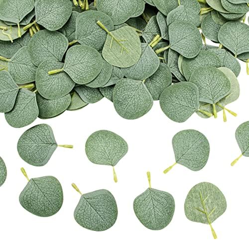 400 Pieces Artificial Eucalyptus Leaves Set for DIY Decorations