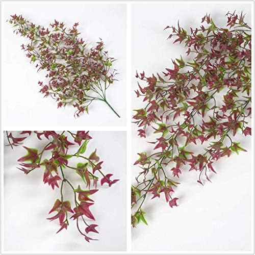 CATTREE Artificial Hanging Vine with Red Leaves 2 Pcs