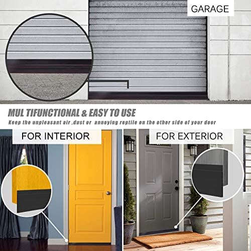 Suptikes Upgraded Door Draft Stopper for Large Gap 3 W x 37 L Black