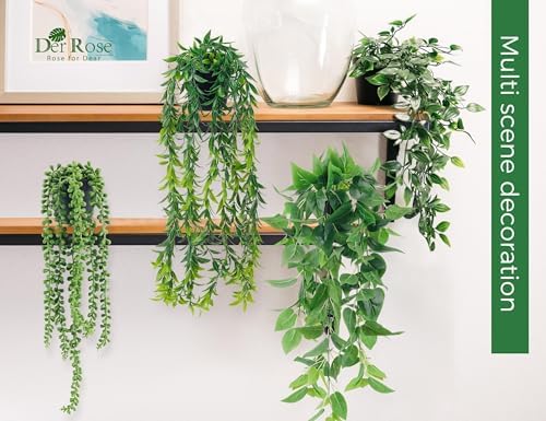 Der Rose 6 Pack Artificial Hanging Plants Decor