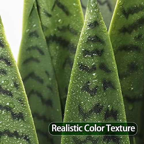 Greens Word 35 Lifelike Faux Snake Plant with 28 Thick PEVA Leaves