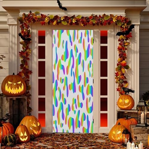 Susiyo Rainbow Halloween Door Cover 32x79in