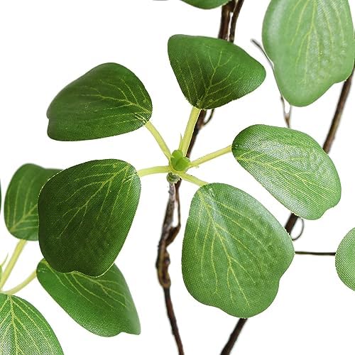 Artificial Eucalyptus Greenery Stems with Fake Lotus Leaves for Home Office Decor 3PCS