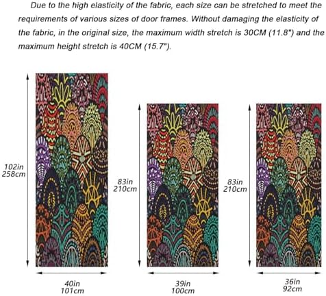 Susiyo Christmas Door Cover with Tribal Motifs Stretch Fabric Decor