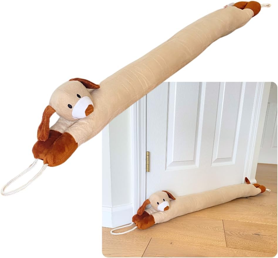 Evelots Under Door Dog Draft Stopper - 38 Inch Heavy Duty Cute Puppy