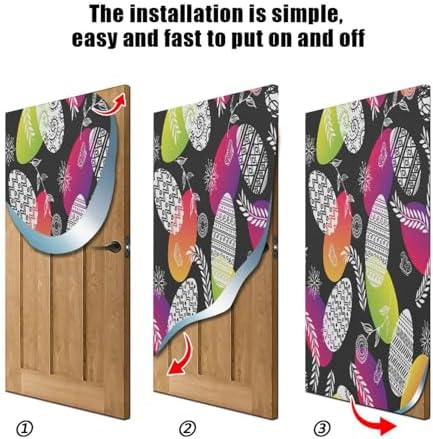 Susiyo Stretch Fabric Christmas Door Cover Decor 32x79 in