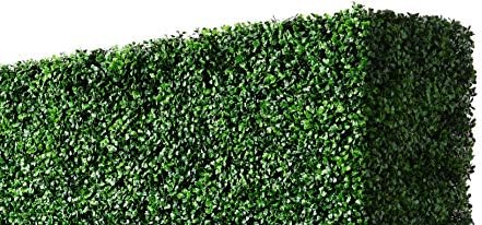 AGPL Artificial Boxwood Hedge Wall with Gray Planter