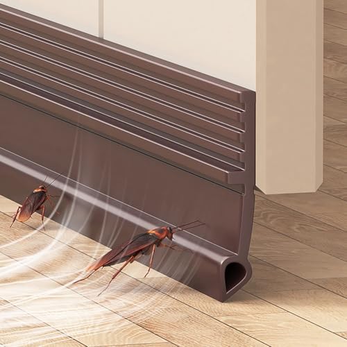 Lifeuping Door Draft Stopper 39in Black TPE Weather Stripping for Exterior and Interior Doors