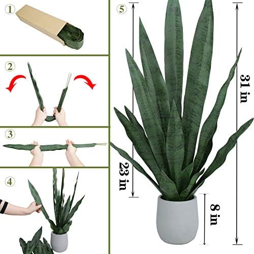 Summer Flower 23in Faux Snake Plant Leaves Set