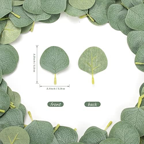 400 Pieces Artificial Eucalyptus Leaves Set for DIY Decorations