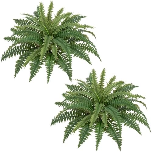 Ferns Artificial Plants Set of 2 Realistic Hanging Fake Greenery