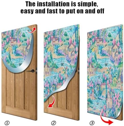 Susiyo Blue Watercolor Halloween Door Cover Stretch Fabric