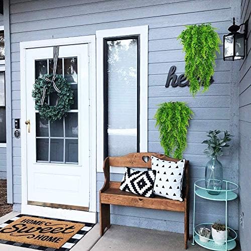 2pcs Artificial Hanging Fern Plants UV Resistant for Indoor Outdoor Dcor