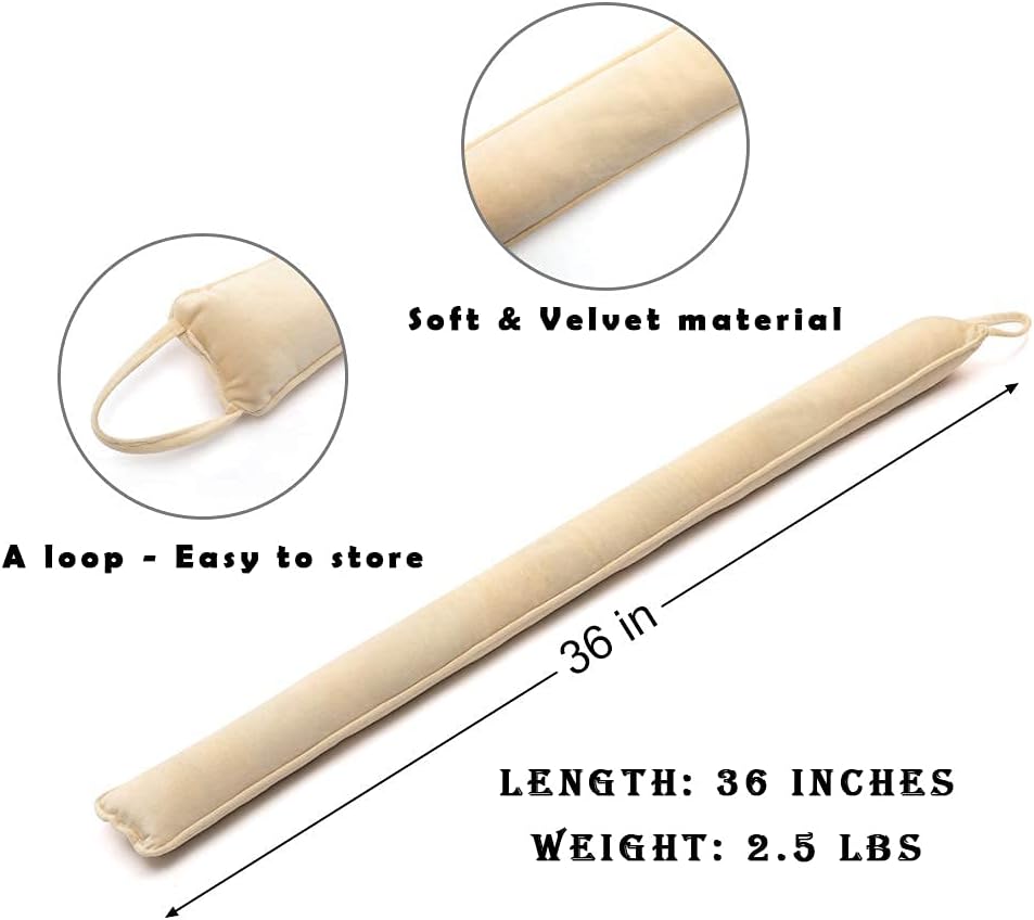 DreamQuil Under Door Draft Stopper 36 inch Cream White