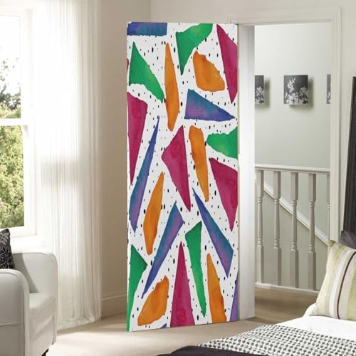 Susiyo Bright Watercolor Triangles Halloween Door Cover