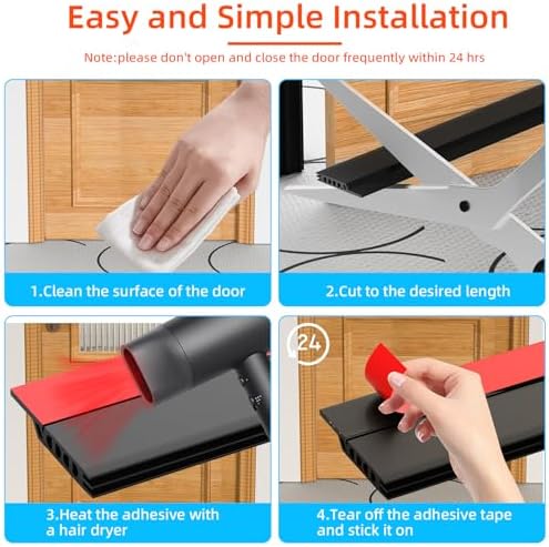 Cyzarize Door Draft Stopper 39inch Black
