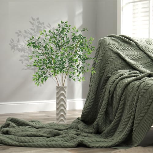 Srifoliage Artificial Plants 3PCS 31 Inch Faux Greenery Stems for Vase Decor Home Office Garden Decor