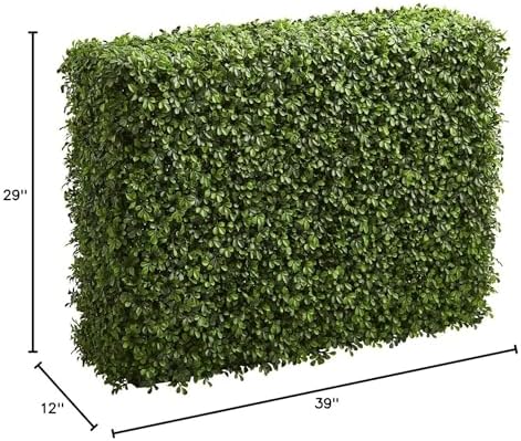 Nearly Natural 39 Inch Boxwood Artificial Hedge for Indoor Outdoor Use