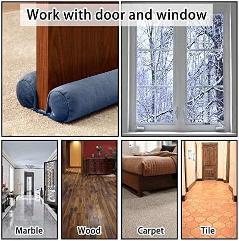 TumiMallody Draft Stopper Door Seal Weather Stripping Noise Blocker 36 Inch Blue