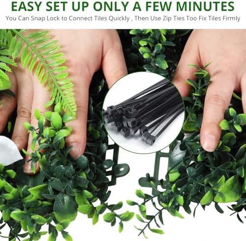 Euker Artificial Grass Wall Panels 6PCS 20x20 Inch DIY Flower Wall Decor