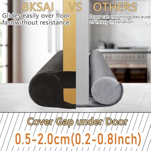 BKSAI Door Draft Stopper No Adhesive 24-29IN Brown