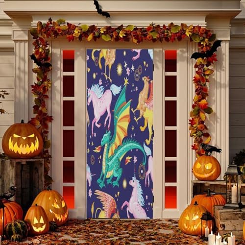 Susiyo Dragon Snorting Fire Halloween Door Cover