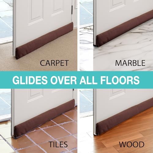StayPut Door Draft Stopper Insulating Device 2 Ways - 36 Inch Brown
