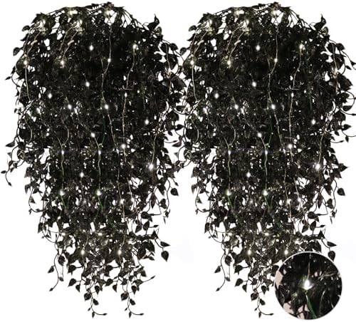 RECUTMS Artificial Hanging Plants with Lights 4Pcs Set