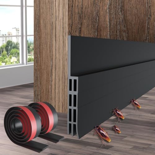 2 Pack Door Draft Stopper Under Door Seal - 39 L x 2 W Black