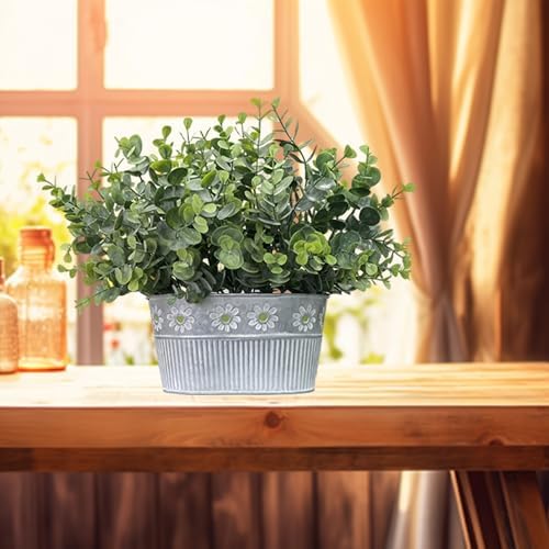 Rustic Artificial Eucalyptus Plants Table Centerpiece