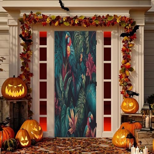 Susiyo Lush Vegetation Halloween Door Cover 32x79 In