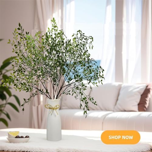Toprooms Artificial Plants Nandina 3pcs 43 Branches for Vase Filler Home Office Decor