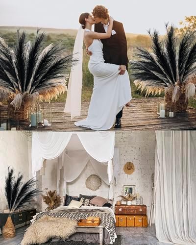 LifeJournal 43 Inch Black Pampas Grass Decor 3-Pcs
