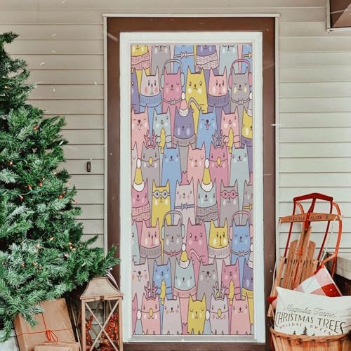 Susiyo Christmas Door Cover with Elastic Bands
