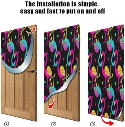 Susiyo Pink Flamingo Halloween Door Cover 32x79 In
