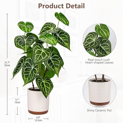 GnFlus 217 Inch Tall Artificial Plants with Pots